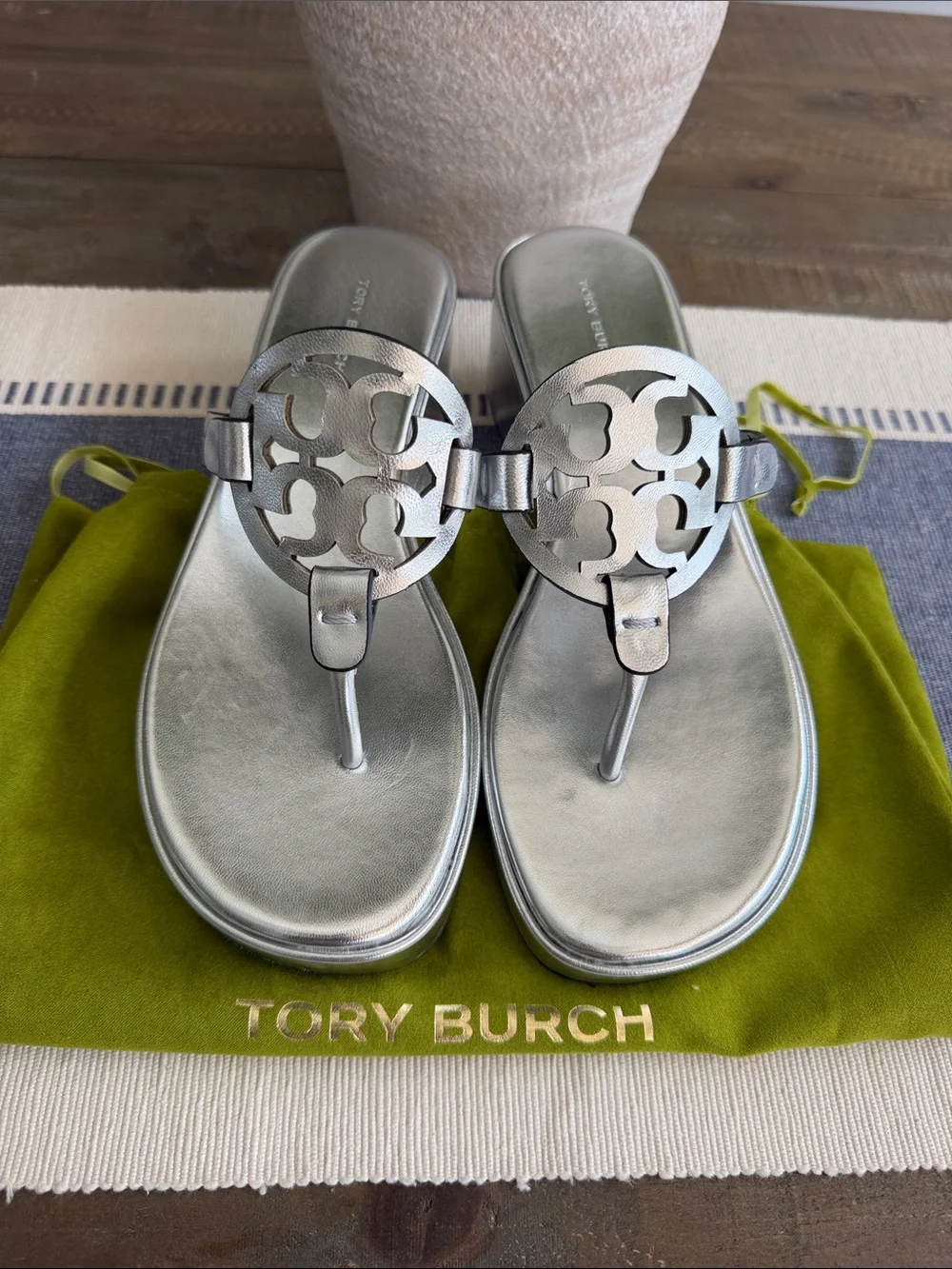 Tory Burch metallic silver